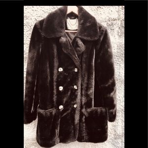 Fuzzy Teddy Coat Dark Brown